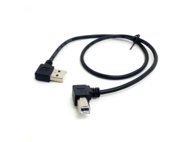 Alt view image 5 of 5 - Left Angled USB 2.0 A Male to B Male Angled 90 Degree Printer Cable 50cm U2-032-LE