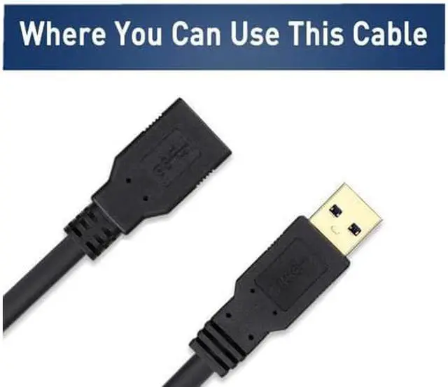 Alt view image 2 of 6 - USB 3.0 Extension Cable 20 FT USB Extender Cable 20 FT Type A Male to A Female SuperSpeed Extension Cord (20FT, Black)