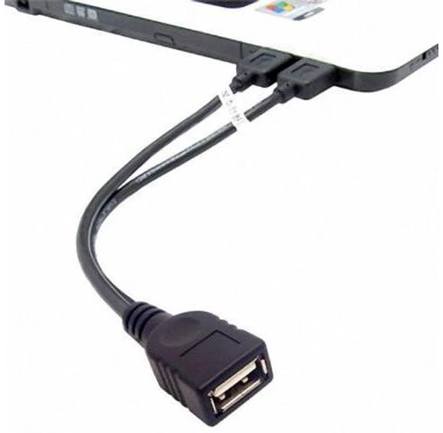 Alt view image 6 of 6 - Black USB 2.0 Female A to Dual A Male Extra Power Data Y Extension Cable for 2.5" Mobile Hard Disk U2-231-BK
