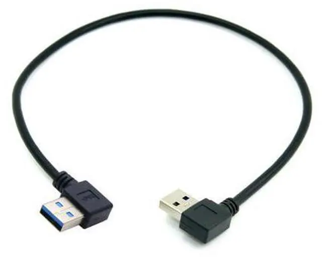 Main image of 50CM USB 3.0 Type A Male 90 Degree Left Angled to USB 3.0 A Type Right Angled Extension Cable U3-182