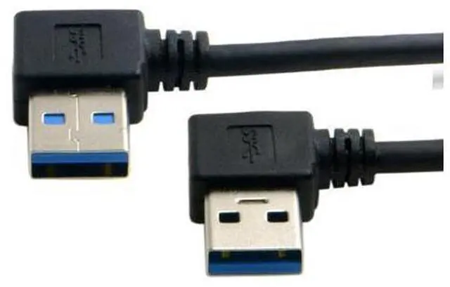Alt view image 3 of 6 - 50CM USB 3.0 Type A Male 90 Degree Left Angled to USB 3.0 A Type Right Angled Extension Cable U3-182