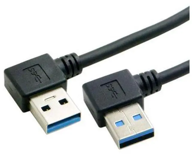 Alt view image 4 of 6 - 50CM USB 3.0 Type A Male 90 Degree Left Angled to USB 3.0 A Type Right Angled Extension Cable U3-182
