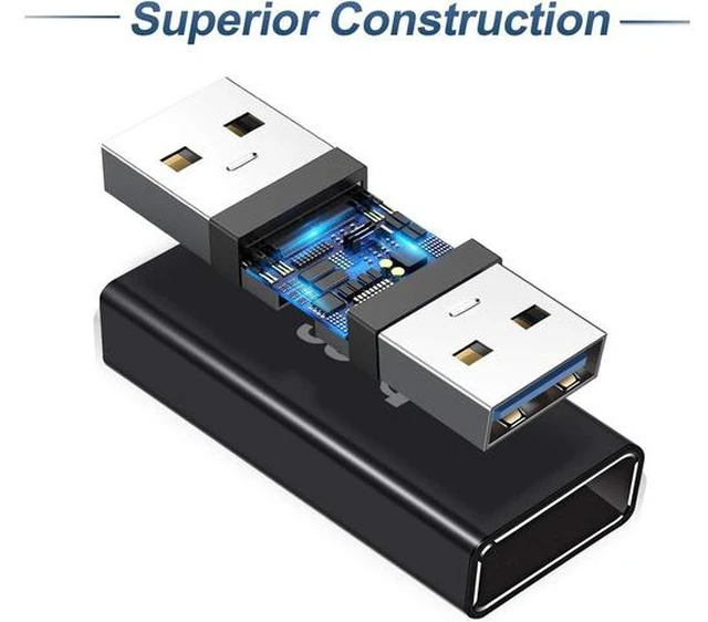 Alt view image 4 of 7 - USB Female to Female Adapter (3-Pack) USB 3.0 Female to Type A Female 3.0 Cable Coupler for Connecting Two USB Male Ends Cord Extension Connector (Black (Upgraded))