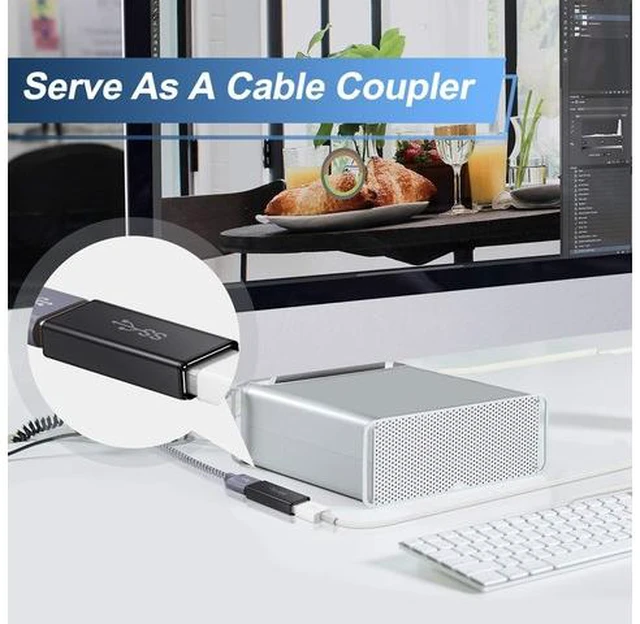 Alt view image 6 of 7 - USB Female to Female Adapter (3-Pack) USB 3.0 Female to Type A Female 3.0 Cable Coupler for Connecting Two USB Male Ends Cord Extension Connector (Black (Upgraded))