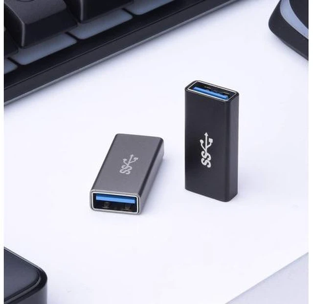 Alt view image 7 of 7 - USB Female to Female Adapter (3-Pack) USB 3.0 Female to Type A Female 3.0 Cable Coupler for Connecting Two USB Male Ends Cord Extension Connector (Black (Upgraded))