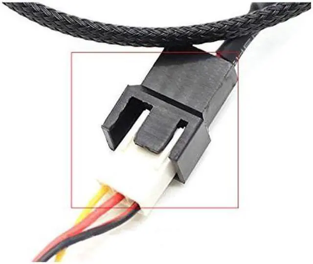 Alt view image 3 of 4 - 2 Pack USB to 3-Pin / 4-Pin PWM 5V USB Sleeved Fan Power Adapter Cable USB to 3 Pin / 4 Pin Case Fan Adapter Connector Cable (USB-3Pin/4Pin Cable)
