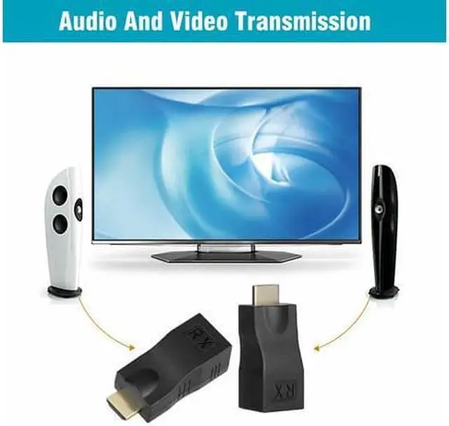 Alt view image 5 of 6 - 2Pcs 4K 1080P HDMI Extender to RJ45 Over Cat 5e/6 Network LAN Ethernet Adapter