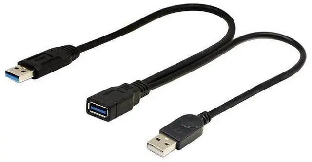 Main image of zdyCGTime USB 3.0 Extender Cable USB 3.0 Female to USB 3.0 & USB 2.0 Male Extra Power Data Y Splitter Charger Extension Cable(33CM/13inch)