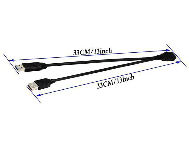 Alt view image 2 of 7 - zdyCGTime USB 3.0 Extender Cable USB 3.0 Female to USB 3.0 & USB 2.0 Male Extra Power Data Y Splitter Charger Extension Cable(33CM/13inch)
