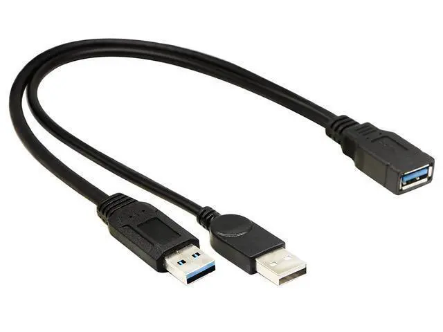 Alt view image 6 of 7 - zdyCGTime USB 3.0 Extender Cable USB 3.0 Female to USB 3.0 & USB 2.0 Male Extra Power Data Y Splitter Charger Extension Cable(33CM/13inch)