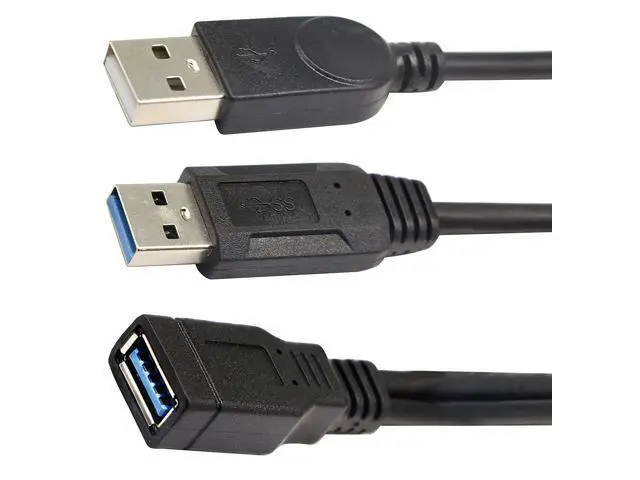 Alt view image 7 of 7 - zdyCGTime USB 3.0 Extender Cable USB 3.0 Female to USB 3.0 & USB 2.0 Male Extra Power Data Y Splitter Charger Extension Cable(33CM/13inch)
