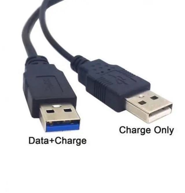 Alt view image 2 of 6 - Black USB 3.0 Female to Dual USB Male Extra Power Data Y Extension Cable for 2.5" Mobile Hard Disk U3-255