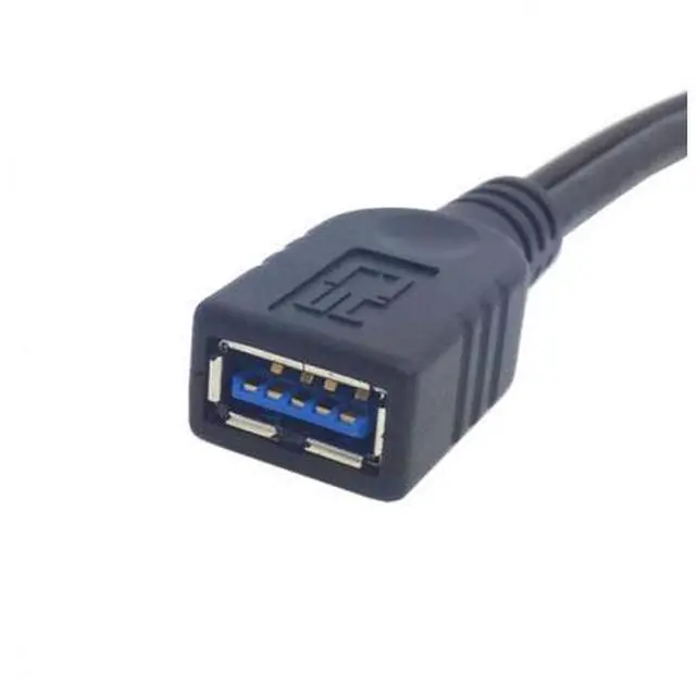 Alt view image 5 of 6 - Black USB 3.0 Female to Dual USB Male Extra Power Data Y Extension Cable for 2.5" Mobile Hard Disk U3-255