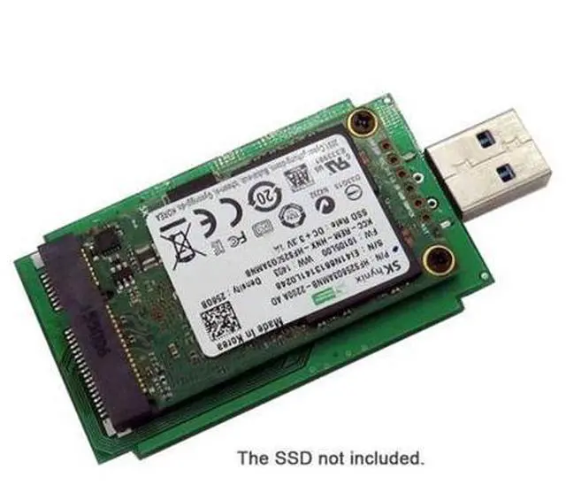 Alt view image 4 of 7 - Mini PCI-E mSATA to USB 3.0 External SSD PCBA Conveter Adapter Pen Driver Card with Case U3-294
