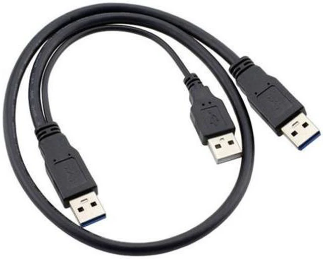 Alt view image 3 of 4 - super speed USB 3.0 power Y cable two A Male to USB Male for external Hard Disk U3-072