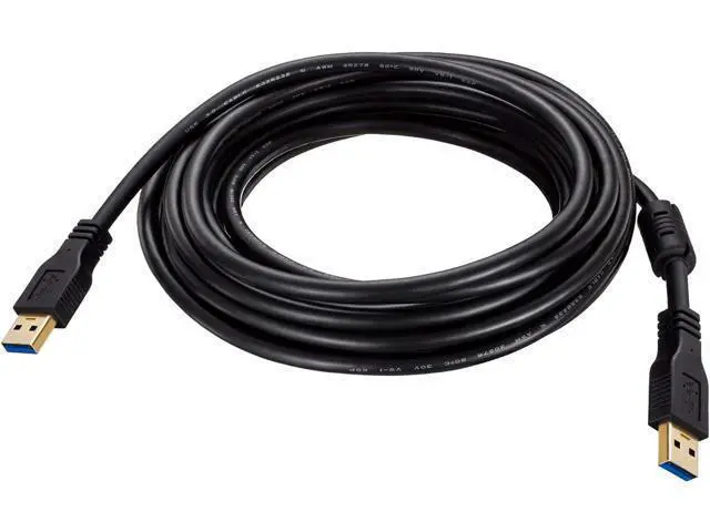 Alt view image 2 of 6 - USB to USB Cable Male to Male 20 ft Long USB 3.0 Cable A to A for Data Transfer Hard Drive Enclosures Printer Modem Cameras