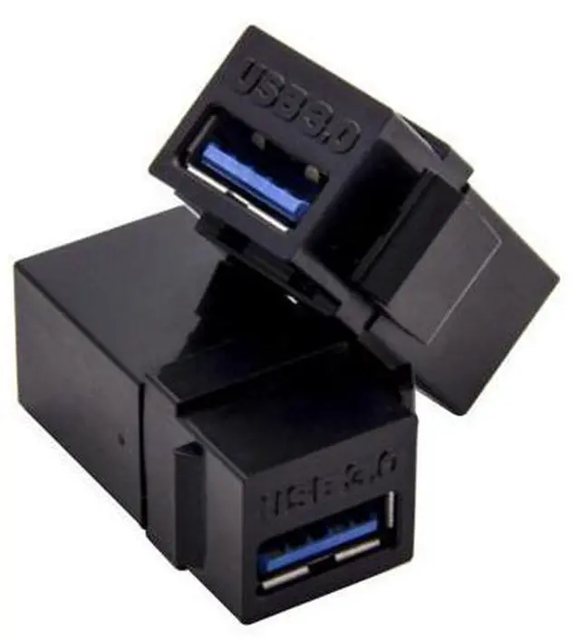 Alt view image 2 of 4 - Apoi USB 3.0 Keystone Jack Inserts, (2-Pack) USB to USB Coupler Snap-in Adapters Female to Female Connector Socket Adapter Port for Wall Plate Outlet Panel-Black
