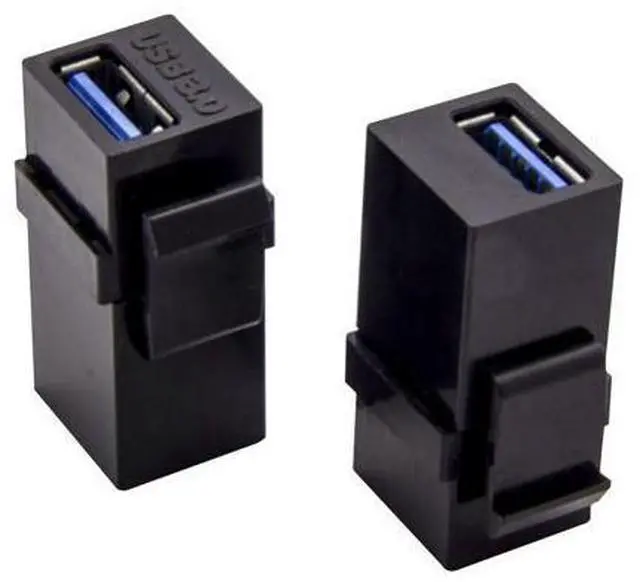 Alt view image 4 of 4 - Apoi USB 3.0 Keystone Jack Inserts, (2-Pack) USB to USB Coupler Snap-in Adapters Female to Female Connector Socket Adapter Port for Wall Plate Outlet Panel-Black