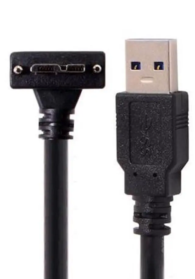 Alt view image 2 of 5 - CY 1.2m 90 Degree Up Angled Micro USB Screw Mount to 3.0 Data Cable for Industrial Camera U3-044-UP-1.2M
