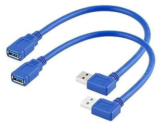 Main image of Right Angle USB Extension Cable Short USB 30 Extension Cable 90 Degree Left Right Angle USB Type A Male to Female Cable for USB A Hub PC Computer Laptop Notebook 2Pack LeftampRight