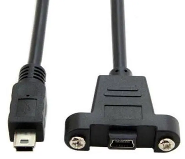 Main image of SM Panel Mount Type Mini USB 5Pin Male to Female Extension Adapter Cable with Screws 50cm