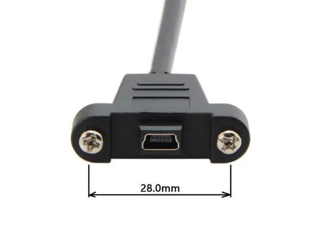 Alt view image 2 of 7 - SM Panel Mount Type Mini USB 5Pin Male to Female Extension Adapter Cable with Screws 50cm