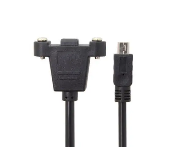 Alt view image 6 of 7 - SM Panel Mount Type Mini USB 5Pin Male to Female Extension Adapter Cable with Screws 50cm