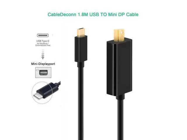 Alt view image 6 of 6 - Type-C USB 3.1 C Thunderbolt to Mini DisplayPort DP 4K Adapter Cable for Macbook