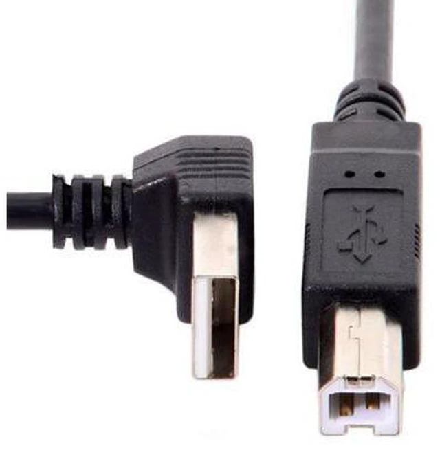 Alt view image 4 of 7 - HKCY U2-117 Down Angled 90 Degree USB 2.0 Male to B Type Male Cable for Printer Scanner Hard Disk 20cm