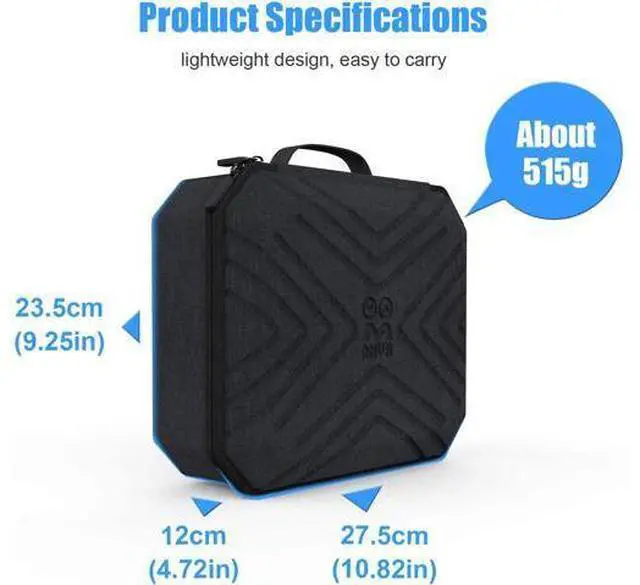 Alt view image 5 of 7 - Portable Fashion Travel Case for Oculus Quest 2, Storing VR Gaming Headset and Touch Controllers Accessories Carrying Bag (Black_