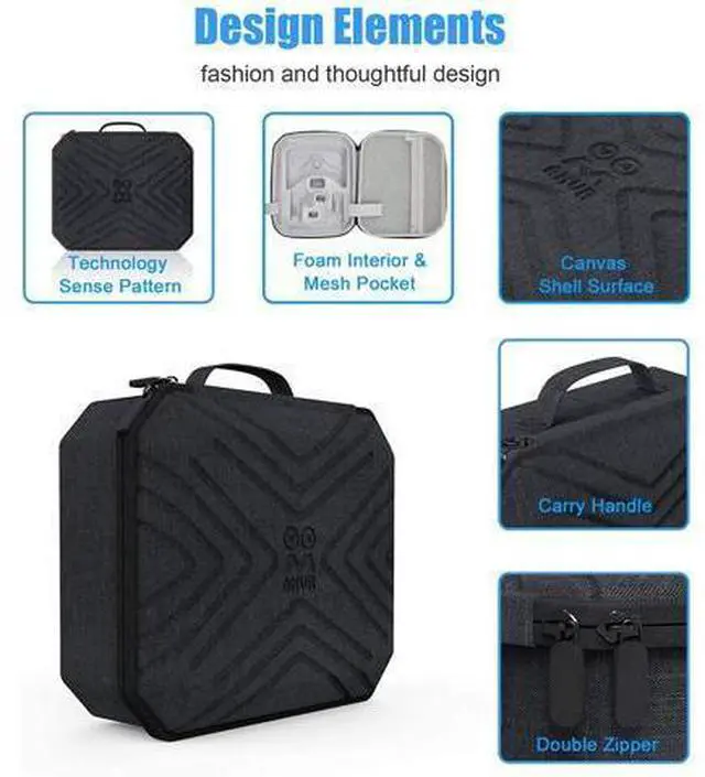 Alt view image 7 of 7 - Portable Fashion Travel Case for Oculus Quest 2, Storing VR Gaming Headset and Touch Controllers Accessories Carrying Bag (Black_