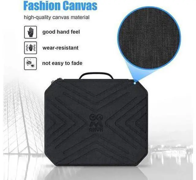 Alt view image 3 of 7 - Portable Fashion Travel Case for Oculus Quest 2, Storing VR Gaming Headset and Touch Controllers Accessories Carrying Bag (Black_