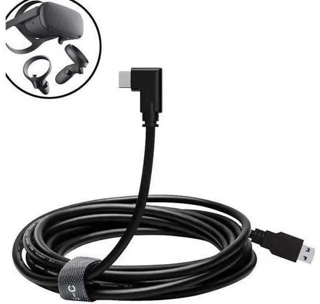 Main image of Oculus Quest Link Cable, USB 3.0 USB A to USB C Cable 16FT, 90 Degree Angled High Speed Data Transfer & Fast Charging Cable Compatible for Oculus Quest and Oculus Quest 2 to Gaming PC (16ft/5M)