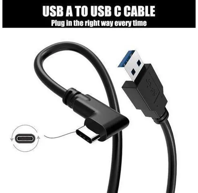 Alt view image 3 of 7 - Oculus Quest Link Cable, USB 3.0 USB A to USB C Cable 16FT, 90 Degree Angled High Speed Data Transfer & Fast Charging Cable Compatible for Oculus Quest and Oculus Quest 2 to Gaming PC (16ft/5M)