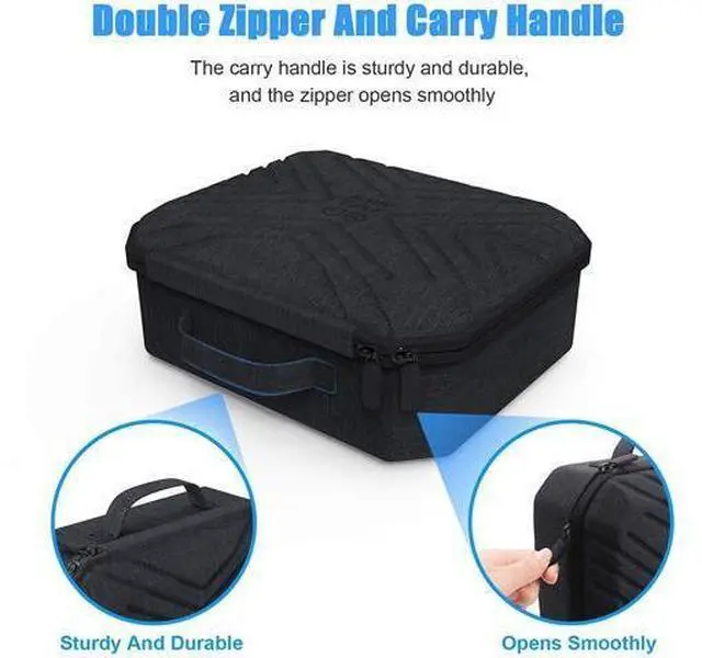 Alt view image 4 of 7 - Portable Fashion Travel Case for Oculus Quest 2, Storing VR Gaming Headset and Touch Controllers Accessories Carrying Bag (Black_