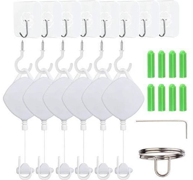 Main image of VR Cable Management - Virtual Reality Wire Ceiling Pulley System for Oculus Quest/Quest 2/Oculus Rift S/Lenovo/Playstation VR/HTC Vive/HTC Vive Pro/Samsung Odyssey VR/Valve Index VR Accessorie (6PCS)