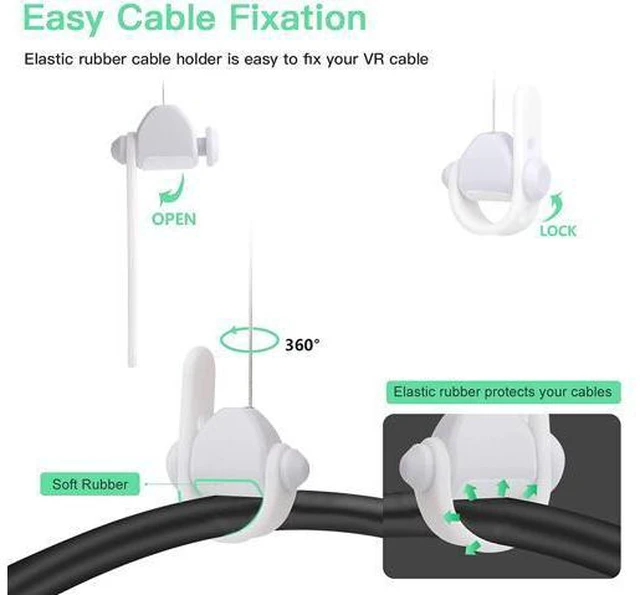 Alt view image 3 of 7 - VR Cable Management - Virtual Reality Wire Ceiling Pulley System for Oculus Quest/Quest 2/Oculus Rift S/Lenovo/Playstation VR/HTC Vive/HTC Vive Pro/Samsung Odyssey VR/Valve Index VR Accessorie (6PCS)