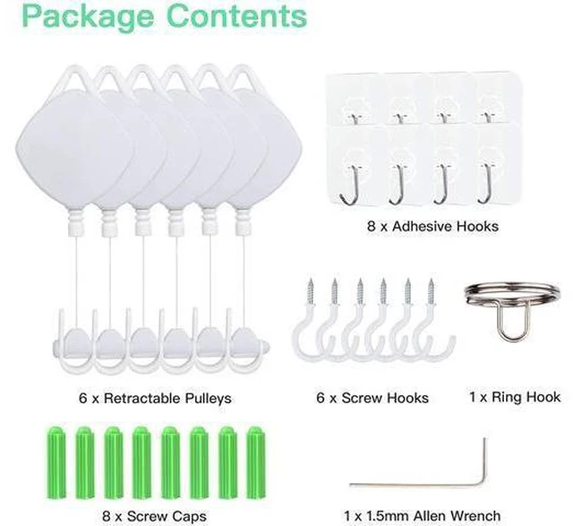 Alt view image 6 of 7 - VR Cable Management - Virtual Reality Wire Ceiling Pulley System for Oculus Quest/Quest 2/Oculus Rift S/Lenovo/Playstation VR/HTC Vive/HTC Vive Pro/Samsung Odyssey VR/Valve Index VR Accessorie (6PCS)