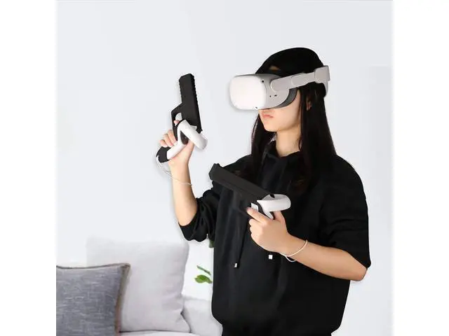 Alt view image 6 of 7 - VR Game Gun for Oculus Quest 2 Controllers Pistol Case, Enhanced FPS Gaming Experience -Compatible with Pistol Whip VR Game, Enhanced FPS Gaming Experience