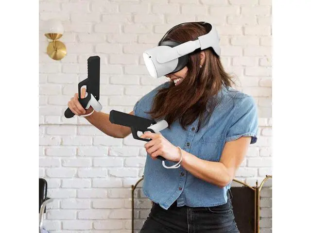 Alt view image 7 of 7 - VR Game Gun for Oculus Quest 2 Controllers Pistol Case, Enhanced FPS Gaming Experience -Compatible with Pistol Whip VR Game, Enhanced FPS Gaming Experience