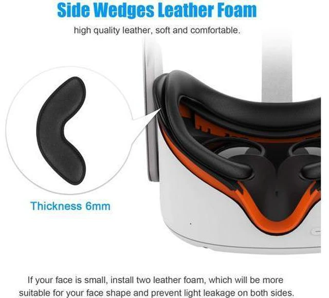 Alt view image 5 of 7 - Resilient VR Facial Vent Soft Interface Bracket & Anti-Leakage Light PU Leather Foam Face Cover Replacement Pad Custom Comfort Accessories 7-Piece Set for Oculus Quest 2 (Orange,7-in-1)