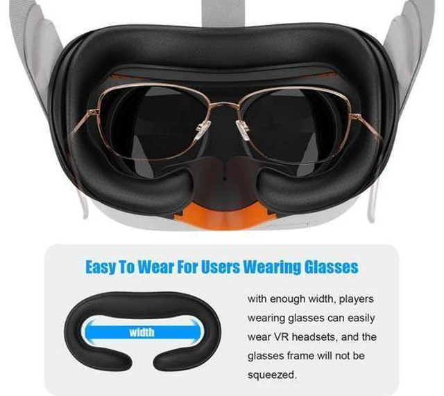 Alt view image 6 of 7 - Resilient VR Facial Vent Soft Interface Bracket & Anti-Leakage Light PU Leather Foam Face Cover Replacement Pad Custom Comfort Accessories 7-Piece Set for Oculus Quest 2 (Orange,7-in-1)