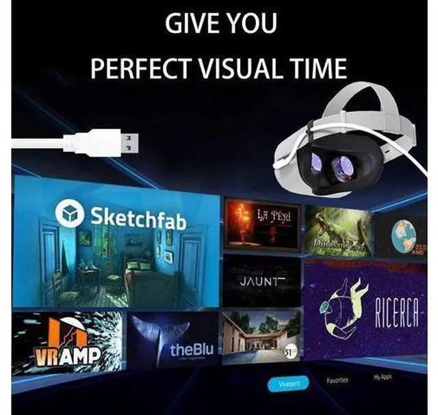 Alt view image 6 of 7 - for Oculus Quest 2 Link Cable 16ft(5M), USB Type C to A, USB 3.2 Gen1 5Gbps/3A, Oculus Link Cable, Oculus Link, Oculus Cable with High Speed Data Transfer & Fast Charging (White, 5m/16ft)