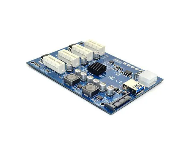 Alt view image 5 of 7 - PCI-E X1 To 4PCI-E X16 Expansion Kit 1 To 4 Port PCI Express Switch Multiplier Hub 6Pin Sata Usb Riser Card For BTC Miner