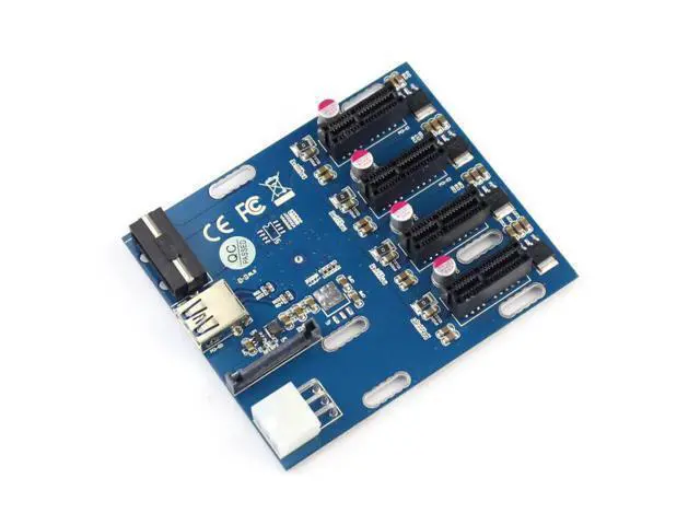 Alt view image 3 of 6 - PCIe to PCI Express 1 to 4 Slot Riser Card Mini ITX to External 4 PCI-e Adapter Port Multiplier Card for Miner BTC