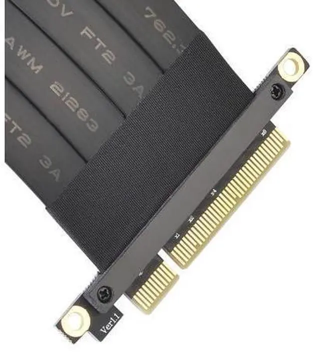 Alt view image 4 of 6 - Add On Card PCIE/PCI-E Riser Card PCI Express Extension Cable Riser PCI E 8X Male to 8X Female Riser Cable for BTC Mining