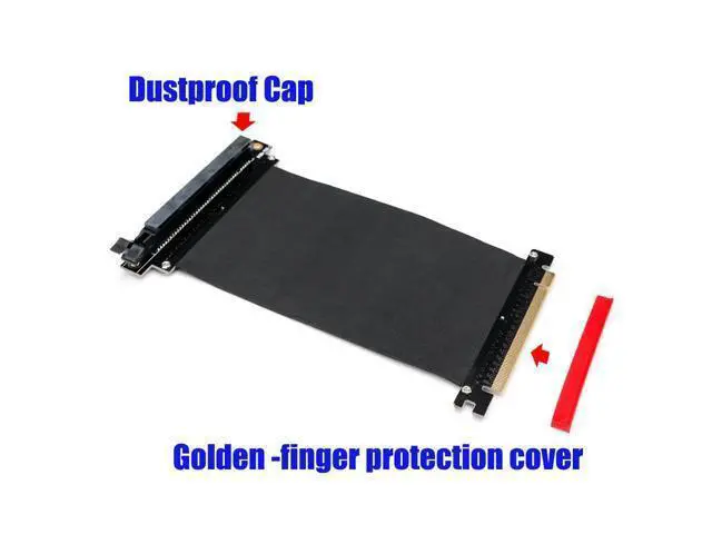 Alt view image 3 of 5 - Riser PCI Express x16 to PCIE x16 Male to Female Graphics Card Riser PCI E PCIE3.0 PCI-E 16x Ribbon Extension Cable for Mining