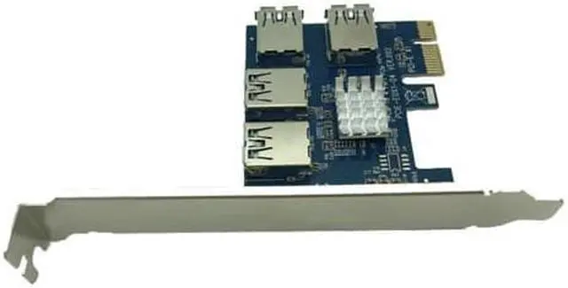 Alt view image 3 of 6 - 4 Ports USB 3.0 PCI-E Express 1X to 4X Converter Expansion Card Adapter PCIe X1 Riser Card For BTC Bitcoin Mining Machine