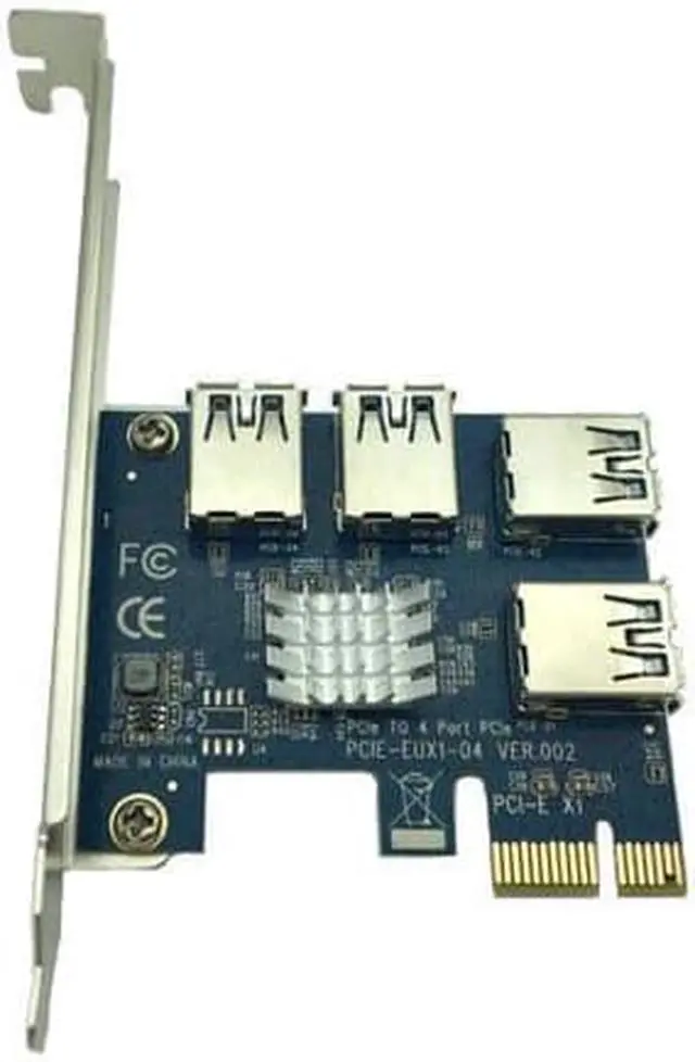 Alt view image 5 of 6 - 4 Ports USB 3.0 PCI-E Express 1X to 4X Converter Expansion Card Adapter PCIe X1 Riser Card For BTC Bitcoin Mining Machine