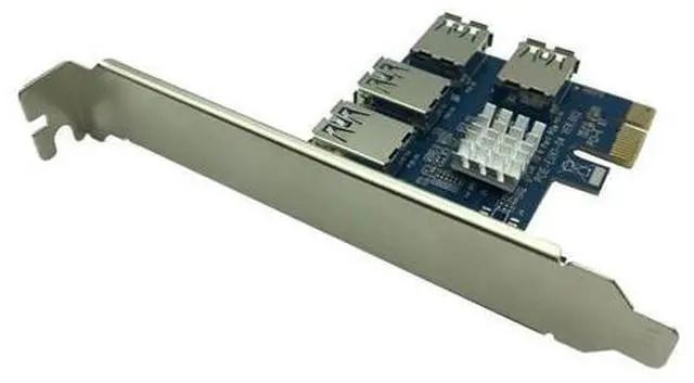 Alt view image 6 of 6 - 4 Ports USB 3.0 PCI-E Express 1X to 4X Converter Expansion Card Adapter PCIe X1 Riser Card For BTC Bitcoin Mining Machine